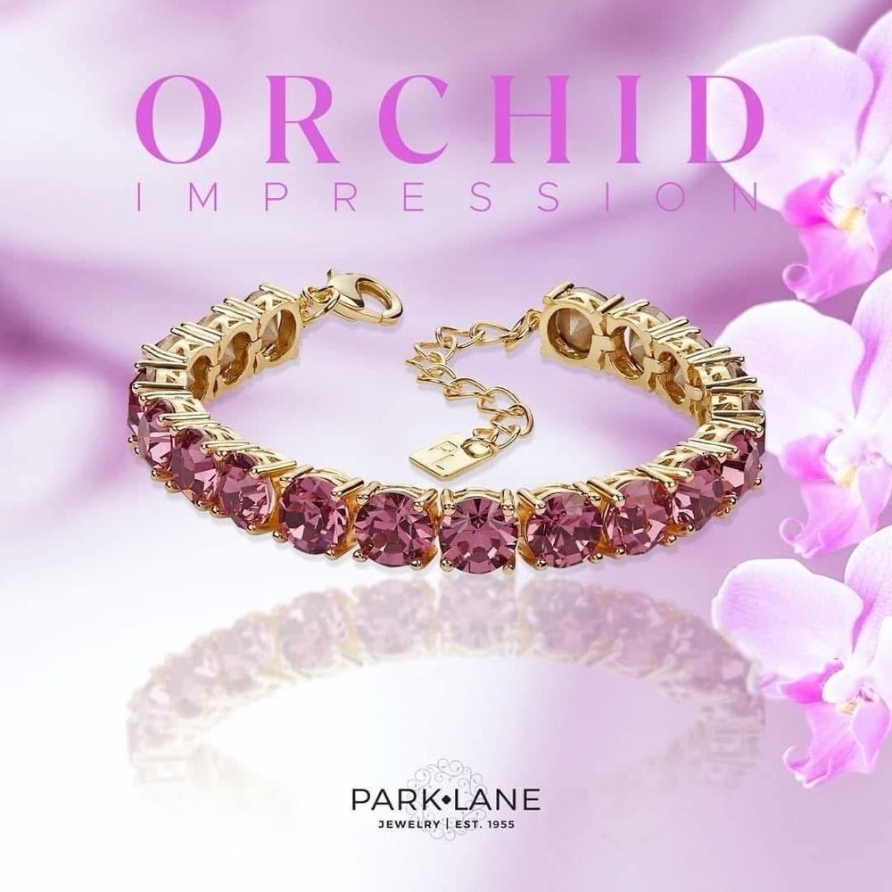 Park Lane Orchid Impression Bracelet with Gold and Pink